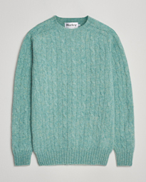 Harley Of Scotland Brushed Supersoft Lambswool Cable Parfait