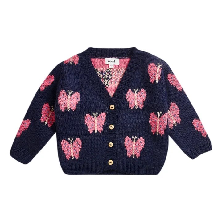 Oeuf NYC Cardigan Baby Alpaga Papillon | Bleu marine