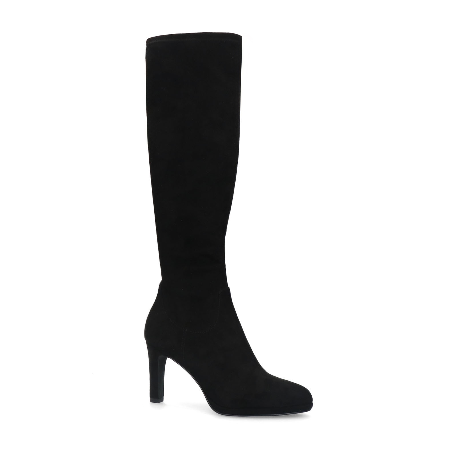 Zwarte stretch laarzen met hak