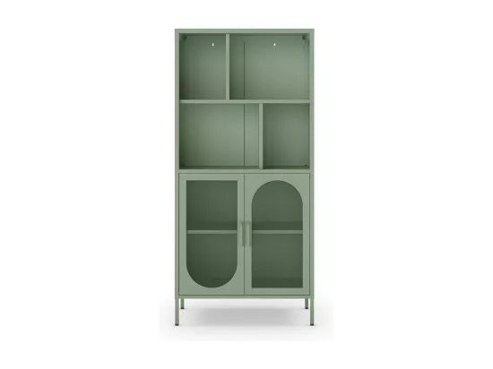 Zio - Bibliothèque 2 portes en métal H170cm - Vert menthe