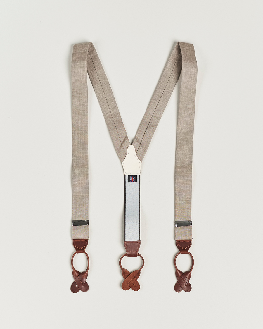 Albert Thurston Linen Braces Beige
