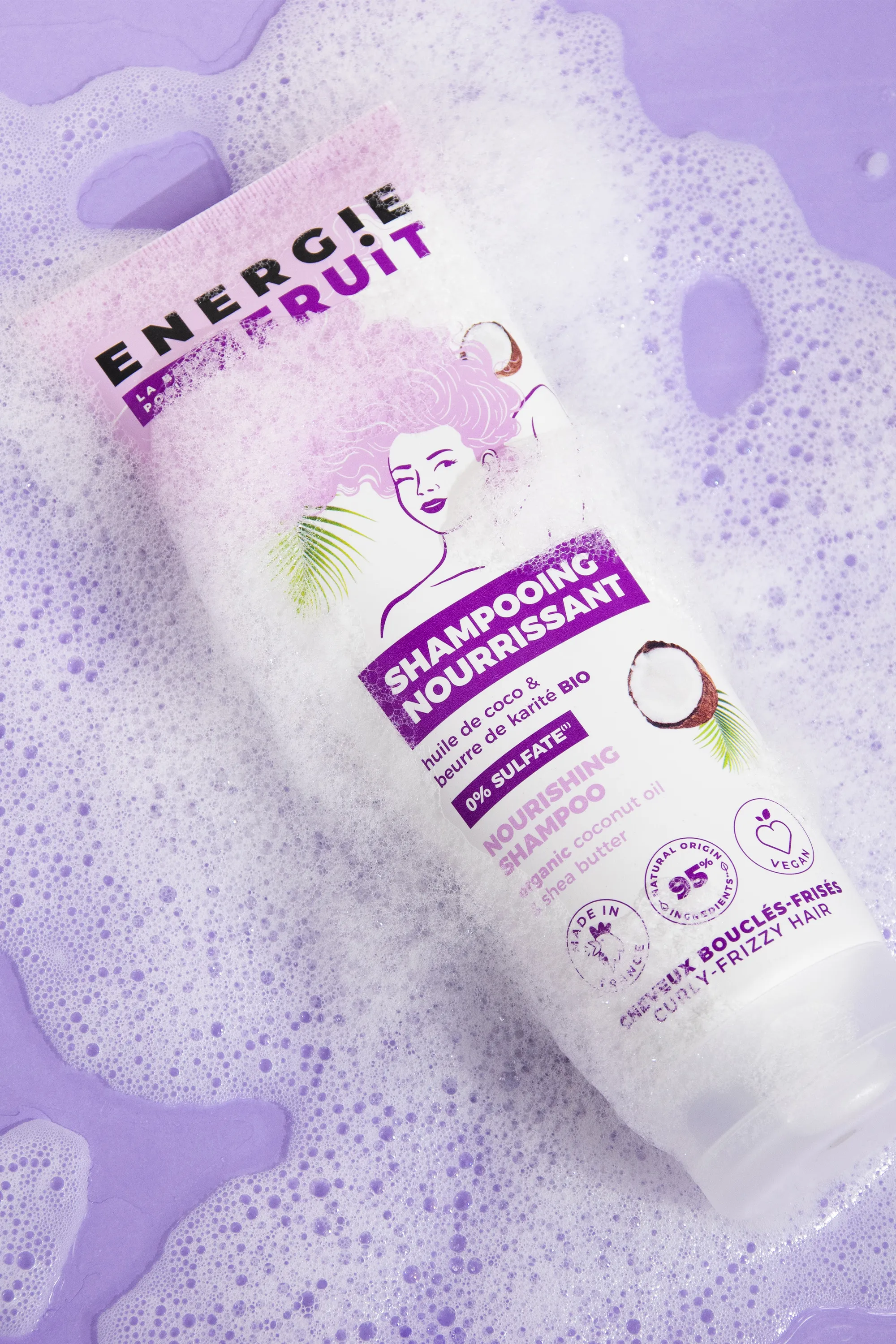 Energie Fruit Shampoing pour cheveux bouclés à la coco & huile de karité-250 ml