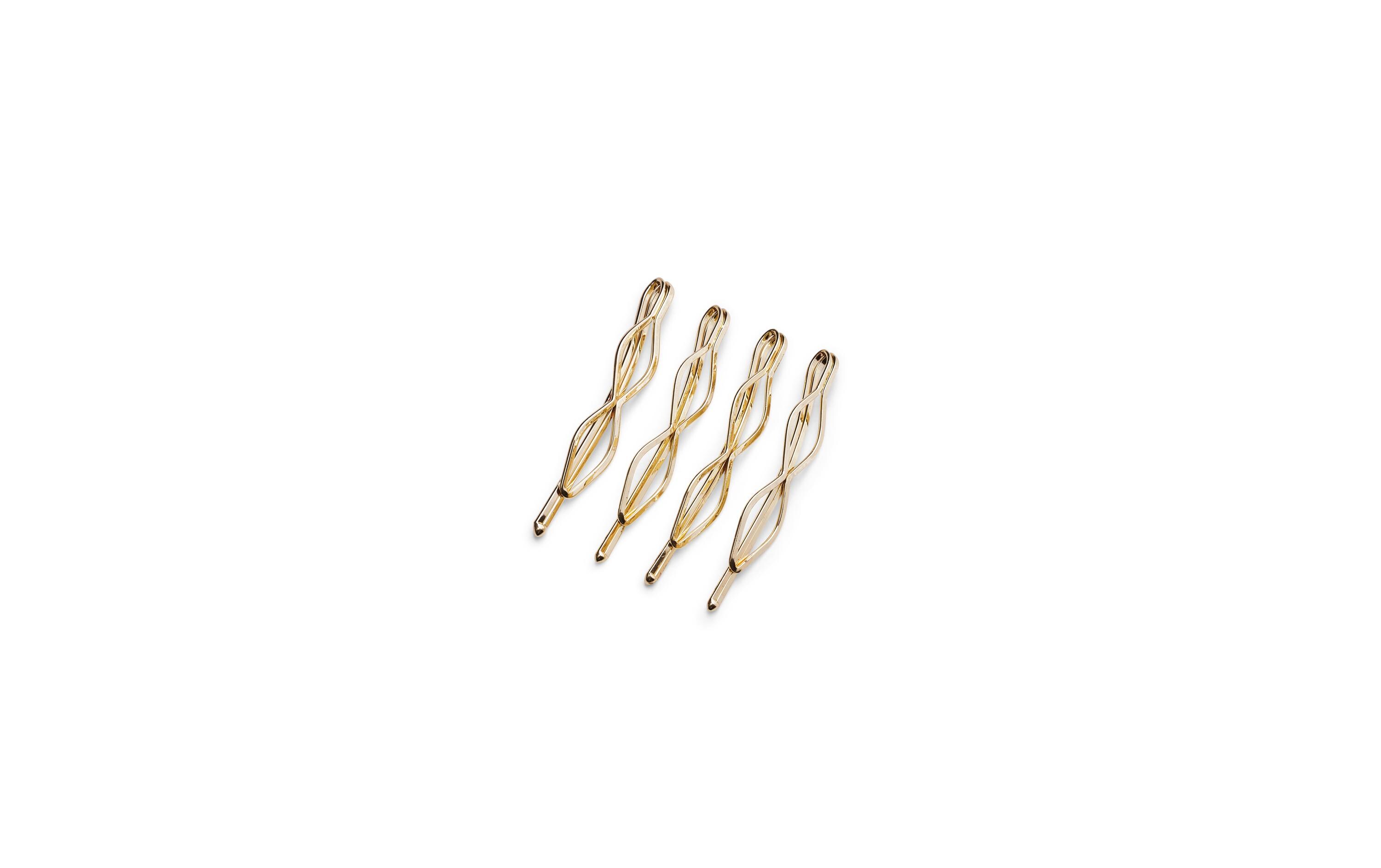 Haarnadel Yoga gewellt 5.5 cm 4 Stück, goldHaarpins für guten Halt beim Yoga oder Sport