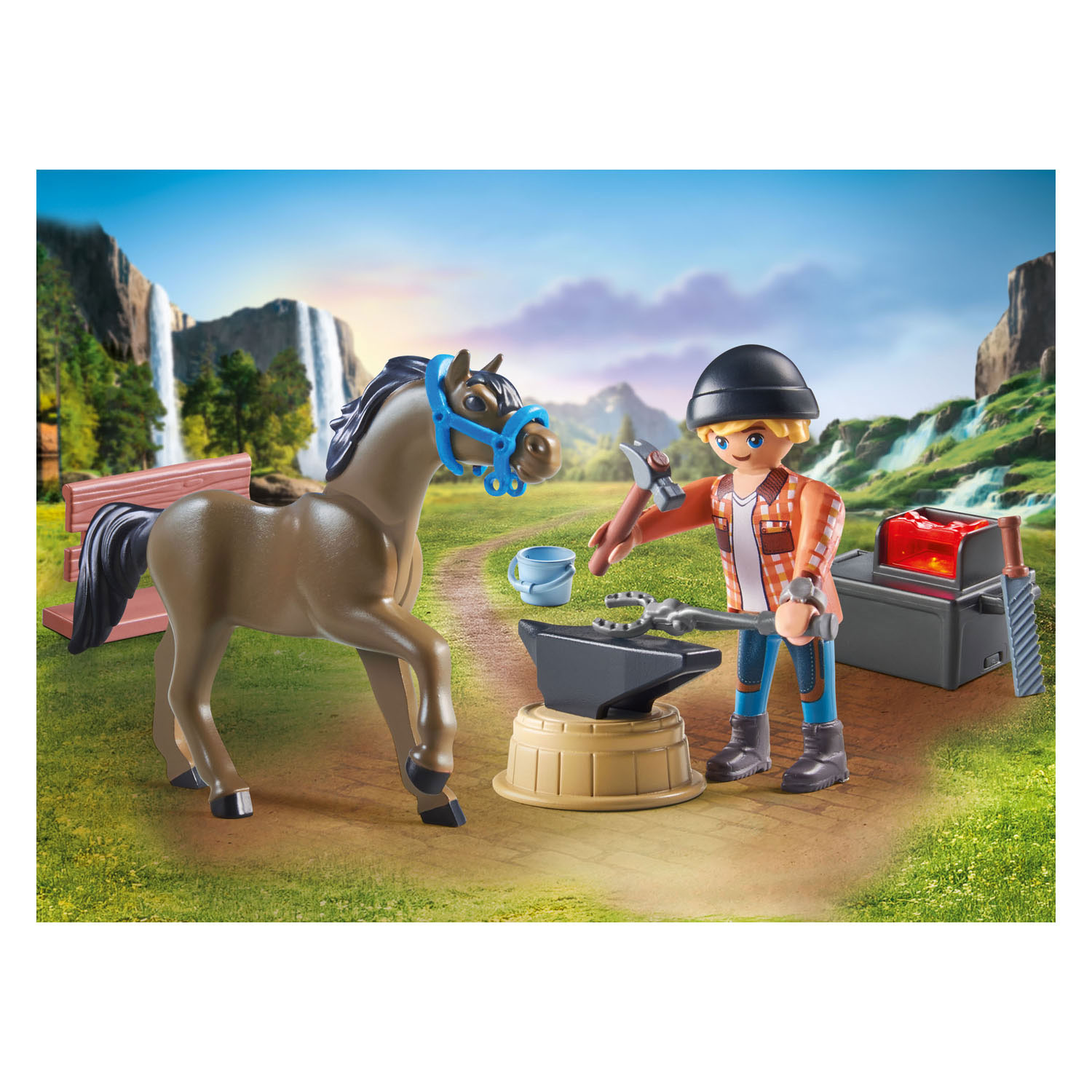 Playmobil Horses of Waterfall Hoefsmid: Ben & Achilles - 71357