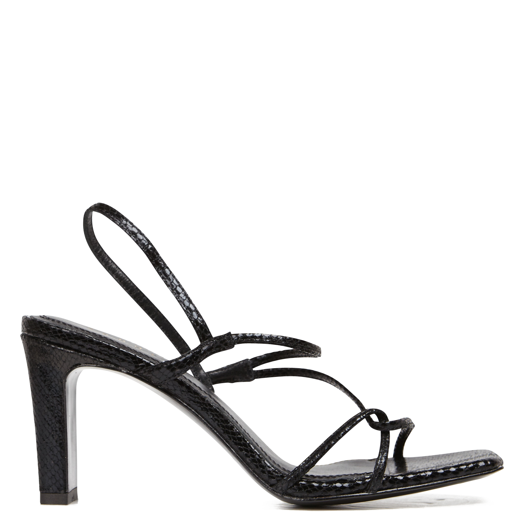 Sandales hautes en cuir | Noir