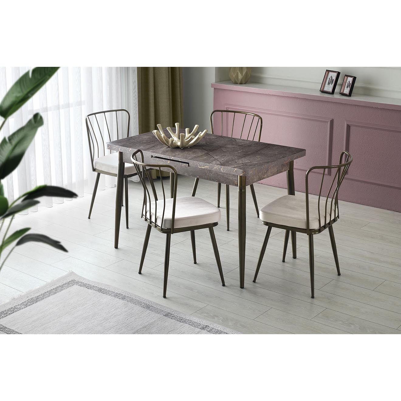 Homitis 2 Chaises Yildiz blanches - 43x82x42 cm