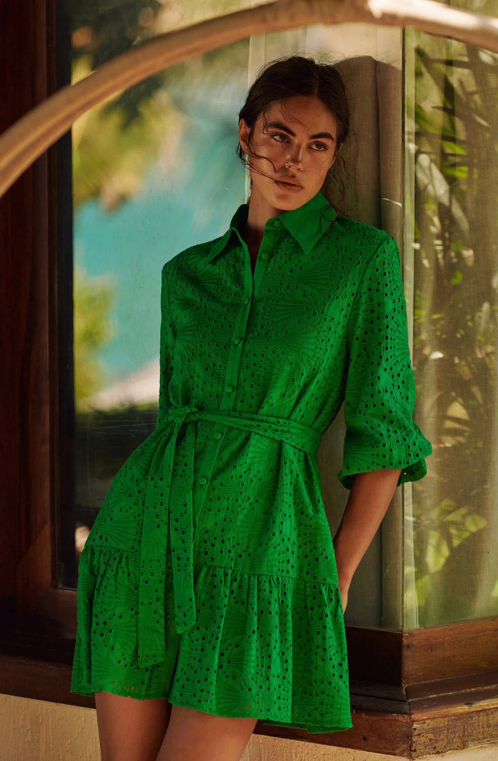 roane Robe chemise verte Vert
