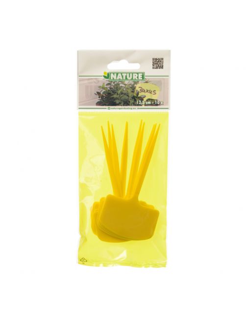 Nature Plaatetiketten - Kweekbenodigdheden - 0.2x5.5x12.5 cm Geel 10 stuks