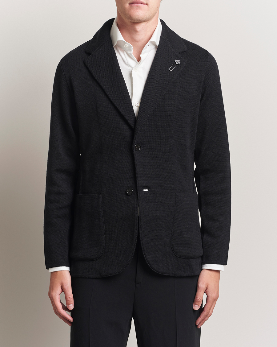 Lardini Knitted Wool Blazer Black