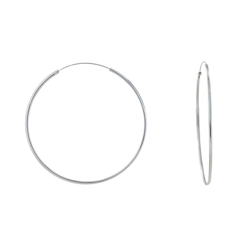 Boucles d'Oreilles Argent Fines Créoles 6cm
