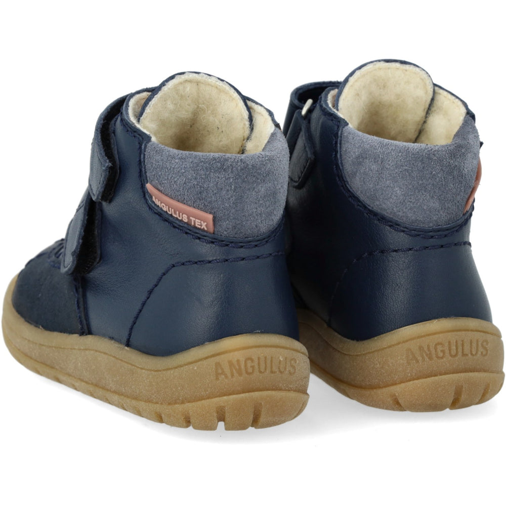 Køb Angulus Navy/Tan/Blue Fog Begynder TEX-støvle Med Kontraststikninger