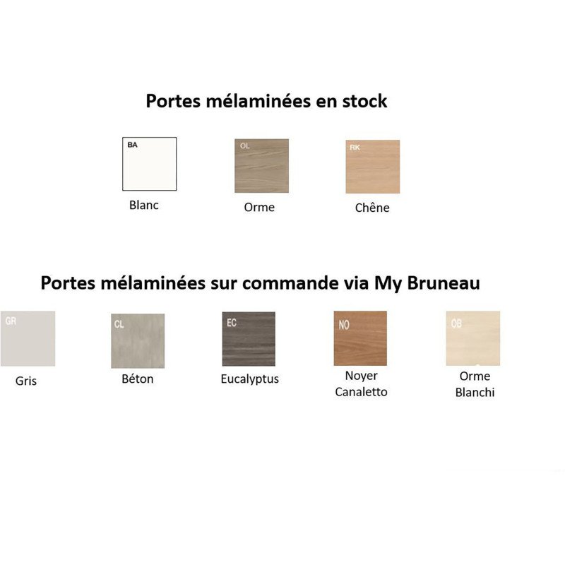Casier de bureau Lockers 4 cases corps blanc H 169 cm - portes mélaminées - serrure à code