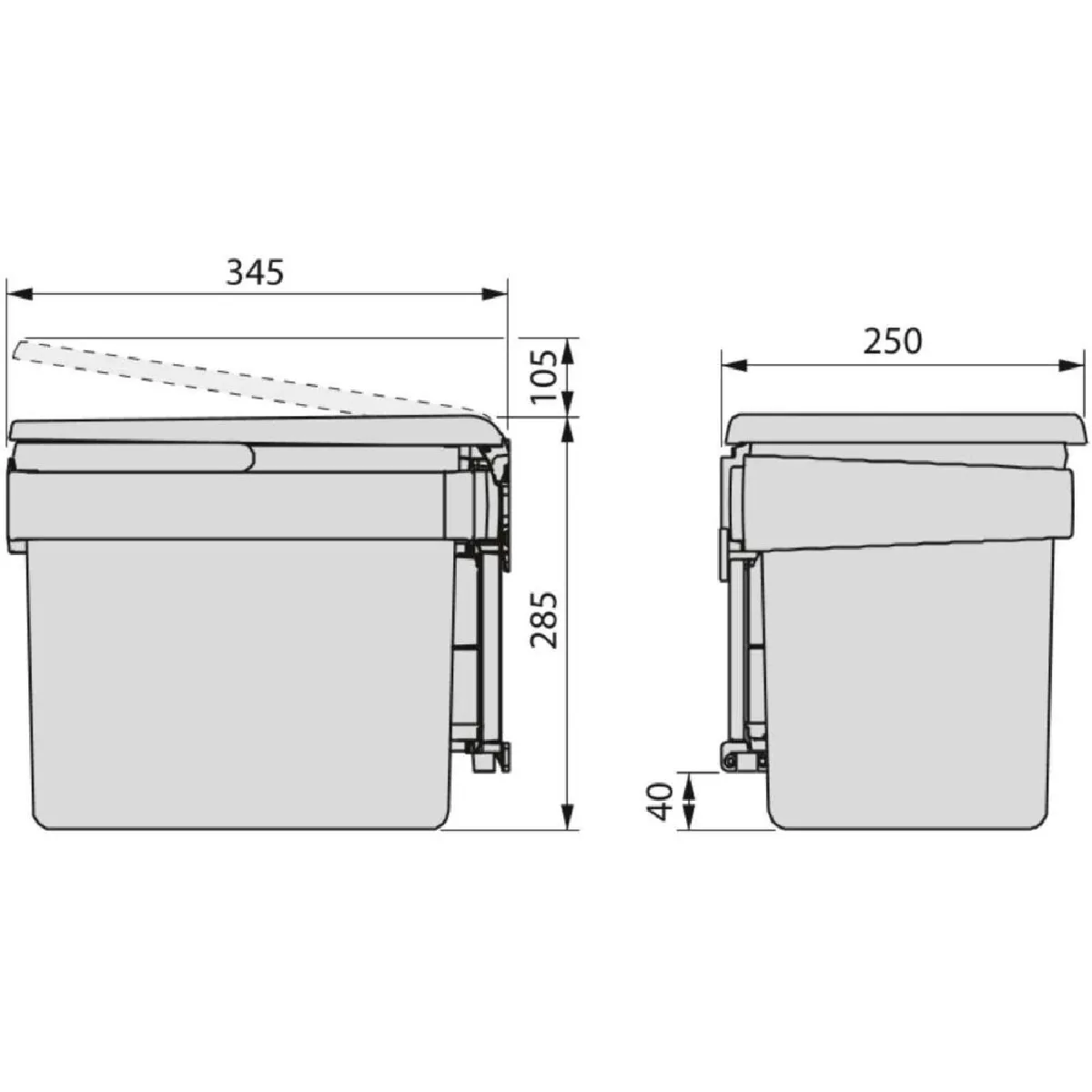 Emuca Poubelle de recyclage 15L