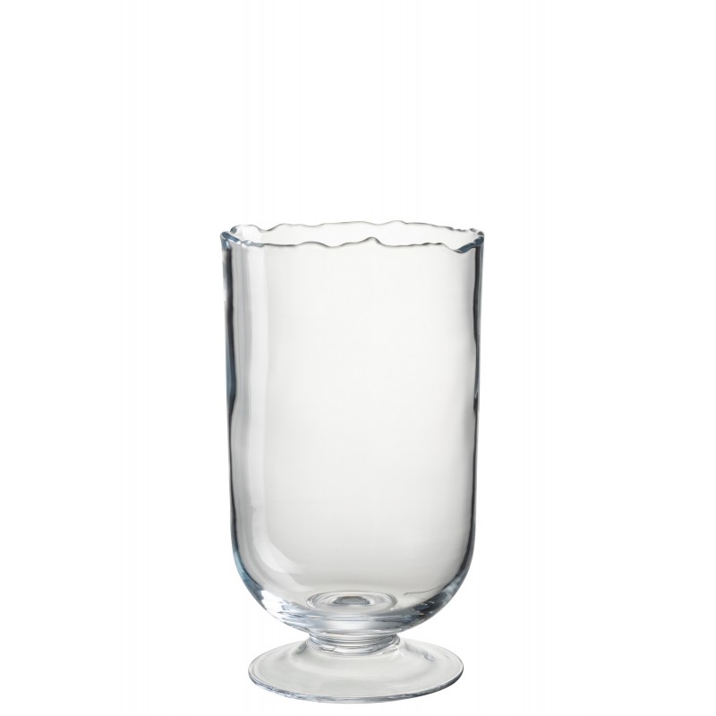 Photophore en verre transparent 16.5x12.5x30 cm