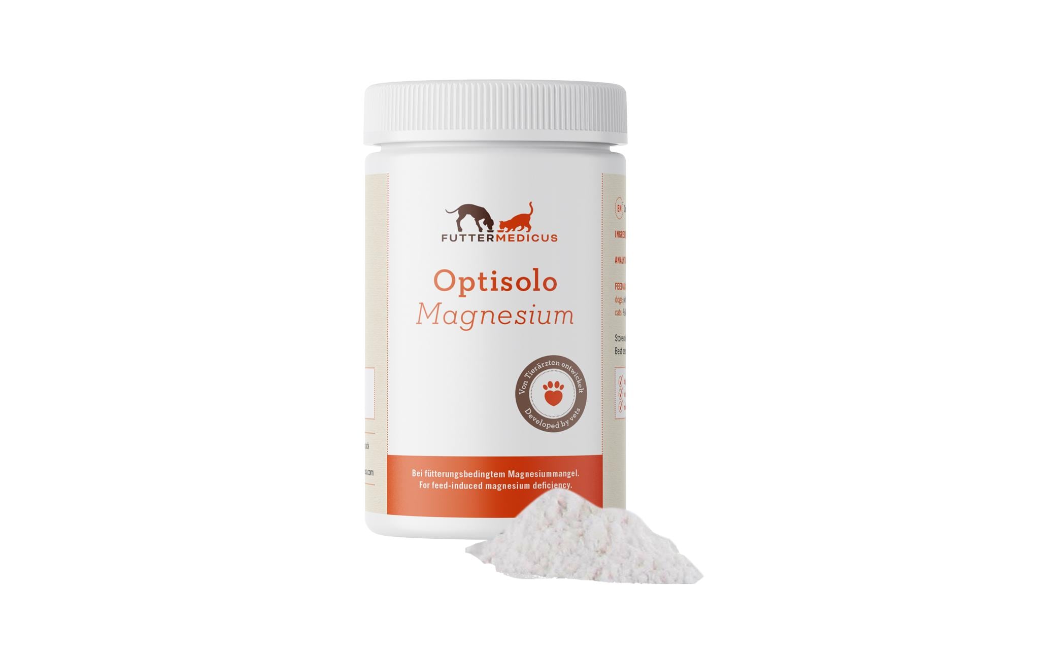 Hunde-Nahrungsergänzung Magnesium Pulver, 120 gErgänzungsfuttermittel für Hunde und Katzen