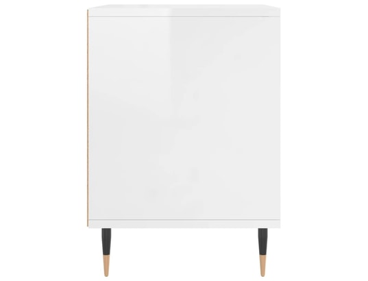 VIDAXL - Table de chevet blanc brillant 40x35x50 cm bois d’ingénierie