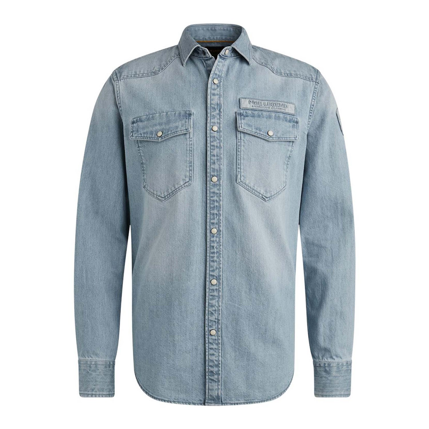 PME Legend  Long Sleeve Shirt Bleach Indigo Denim