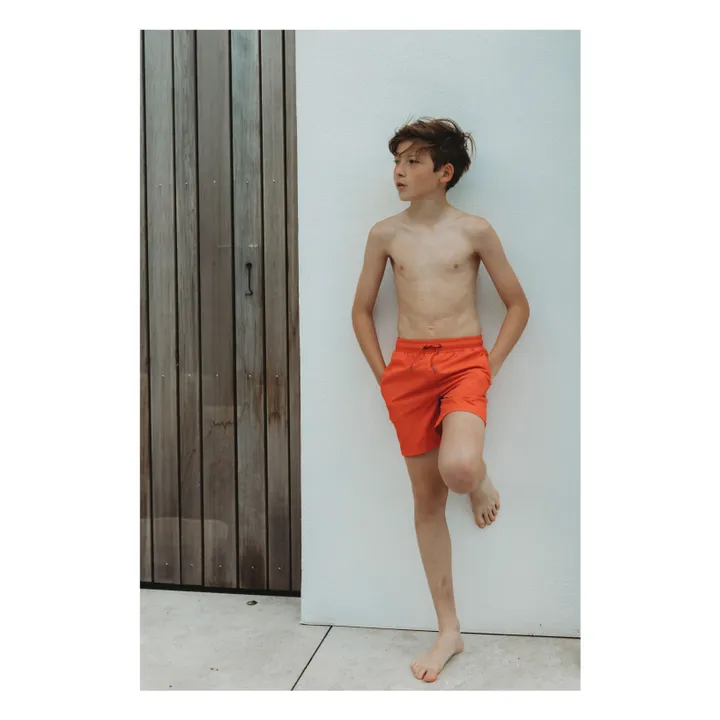 Beachlife Short de bain Rayé Seersucker | Rouge