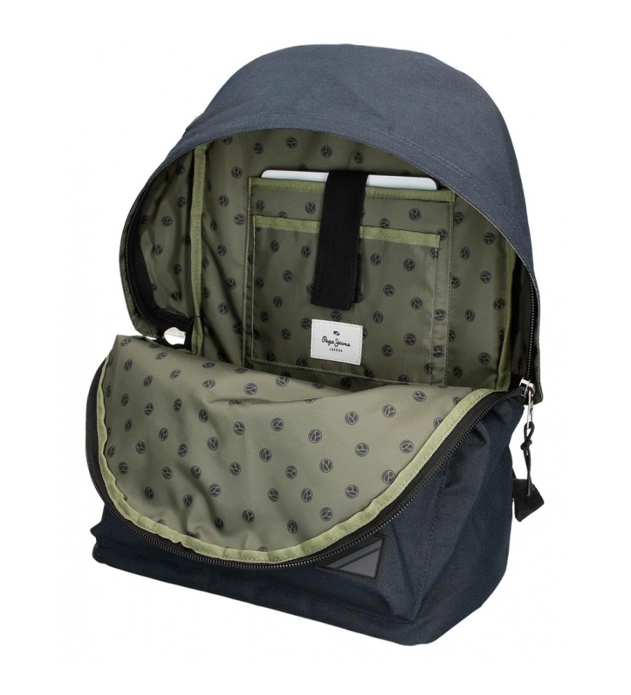 Mochila Pepe Jeans Cromwell de 44 cm, adaptável a carrinho preto.