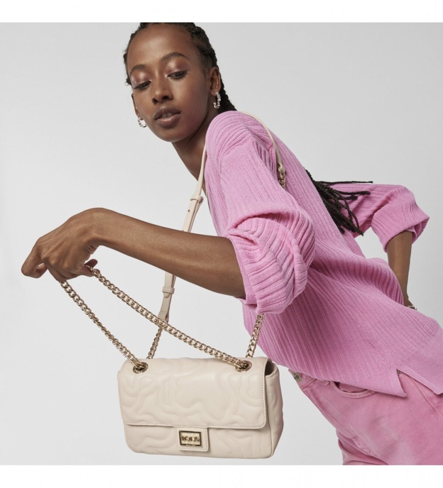 Bolsa de ombro com aba Tous S.K. Dream bege