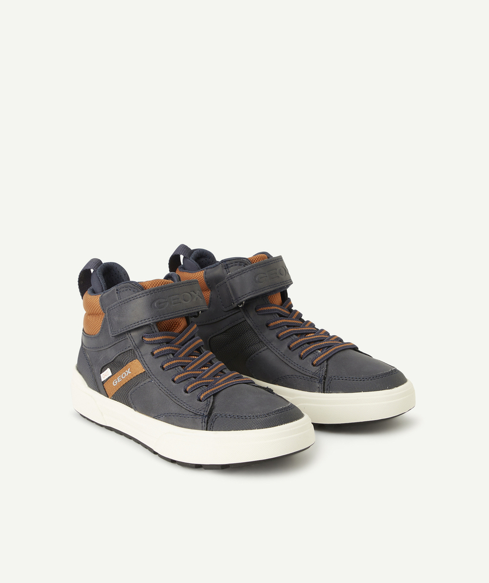 GEOXBASKETS MONTANTES WEEMBLE GARCON COULEUR NAVY COGNAC