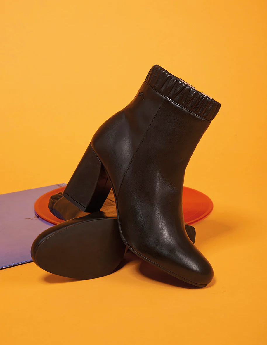 Bottines à talons Margaux - Cuir noir