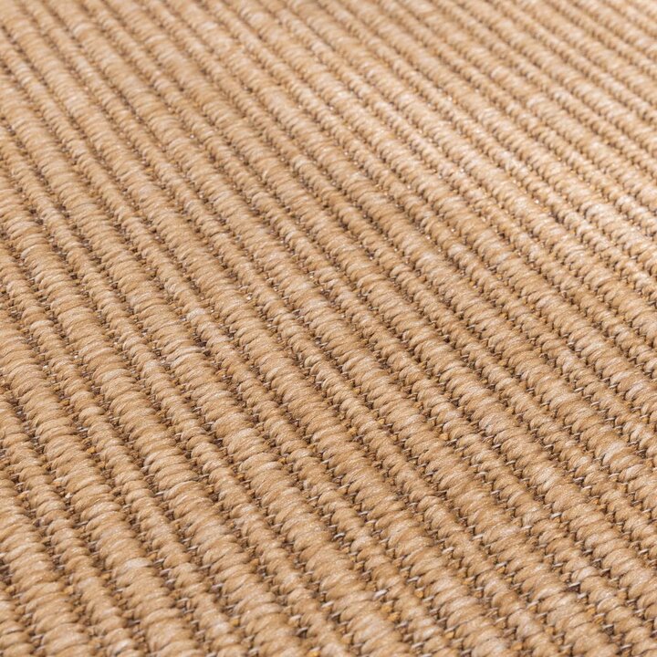 Rond jute buitenkleed - Mavi Border Creme/Bruin