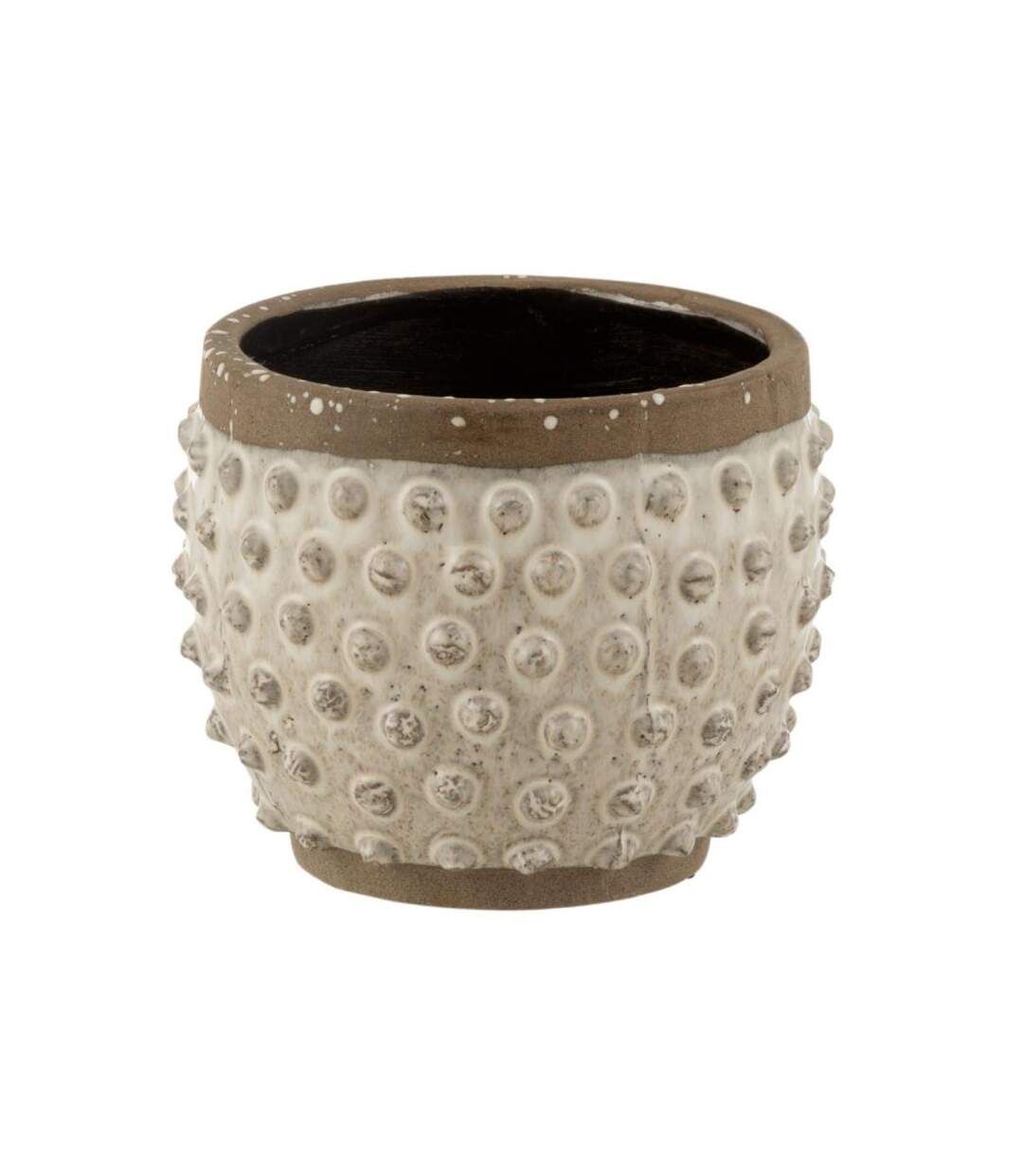 Paris Prix - Cache-pot En Céramique pointu 20cm Blanc & Gris