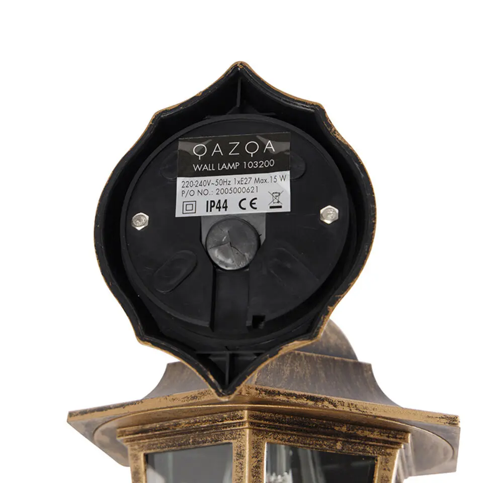 Qazqa wandlampen buiten new haven goudkleurig e27