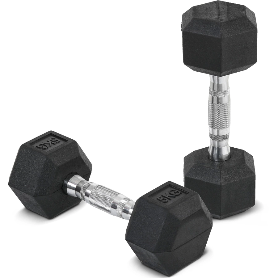 HOMCOM Kurzhantel 2er Set in Hexagon Form schwarz, silber