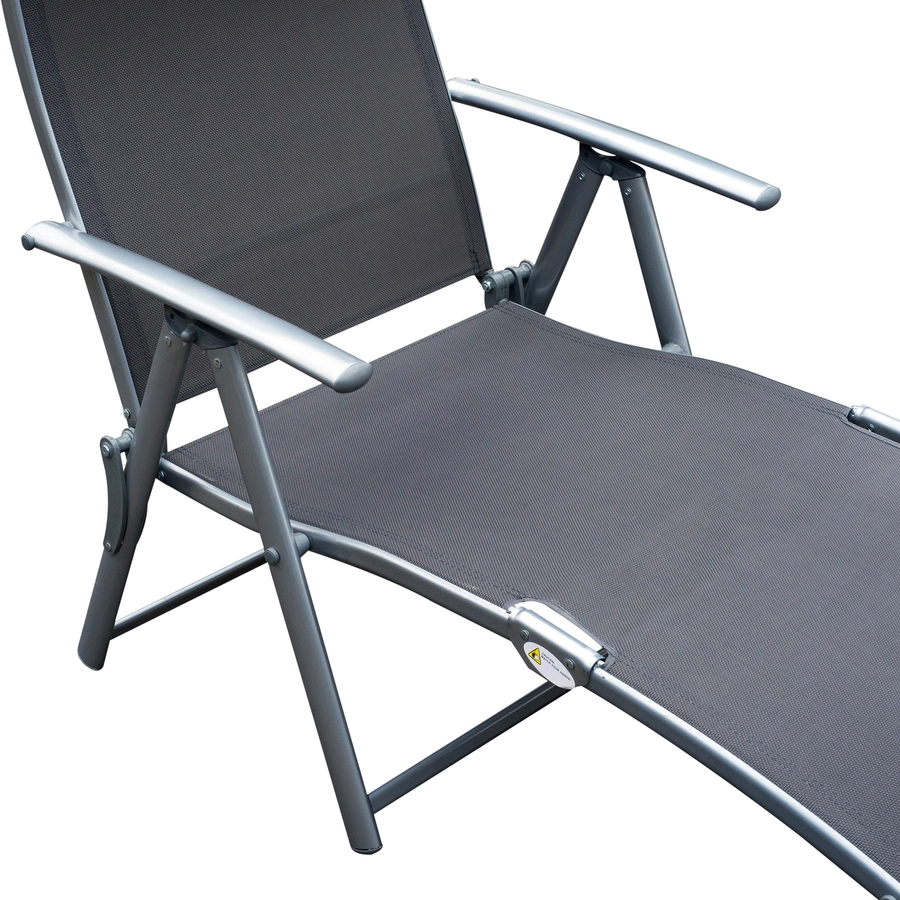 Outsunny Gartenliege mit Kissen grau