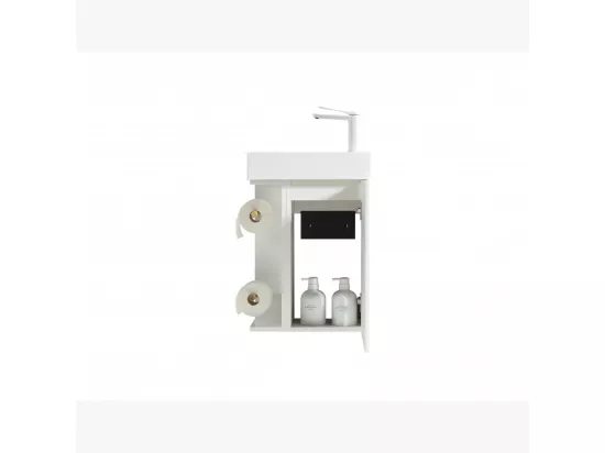 Lave main simple vasque 40 cm blanc laqué Aquaba
