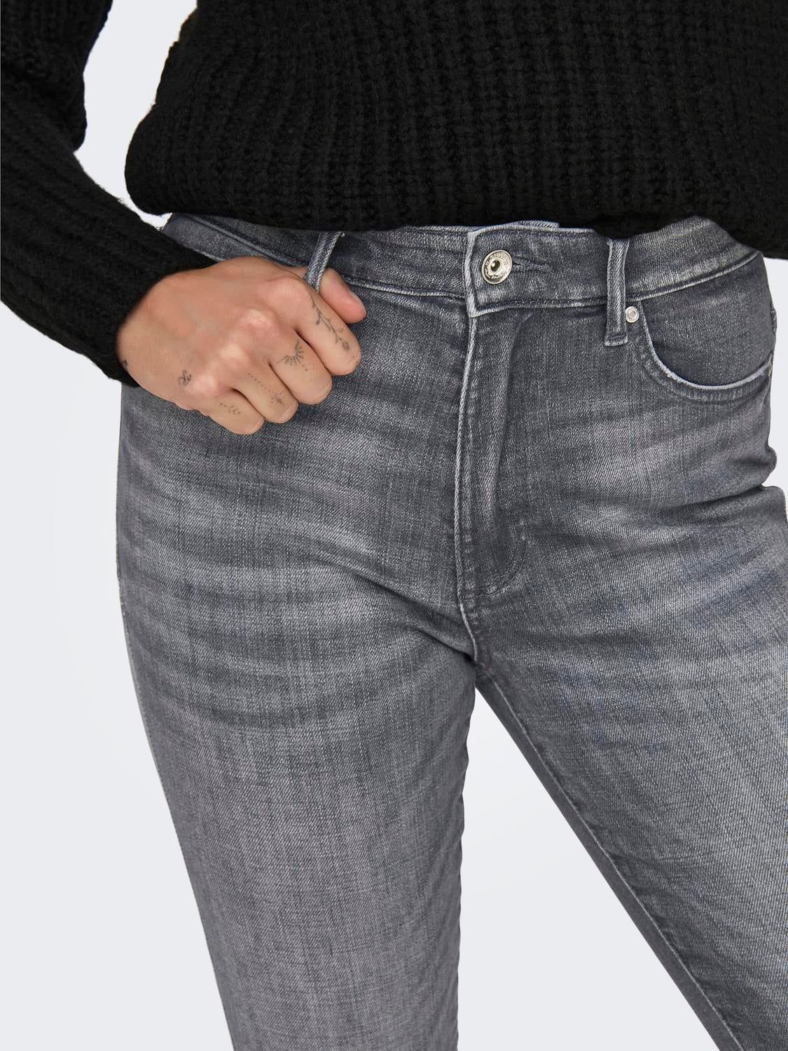 ONLICONIC Hohe Taille Skinny Fit Jeans Medium Grey Denim