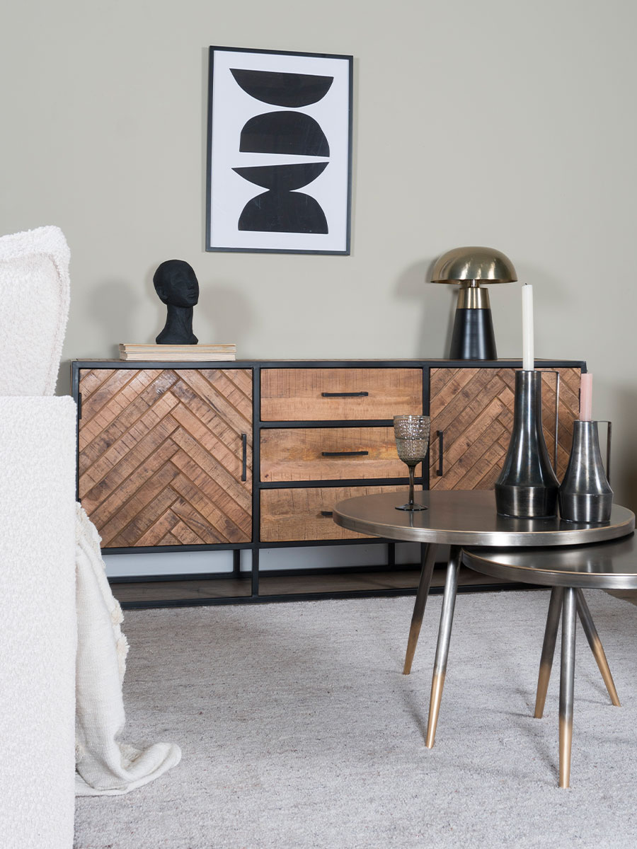 Dressoir Rune visgraat bruin