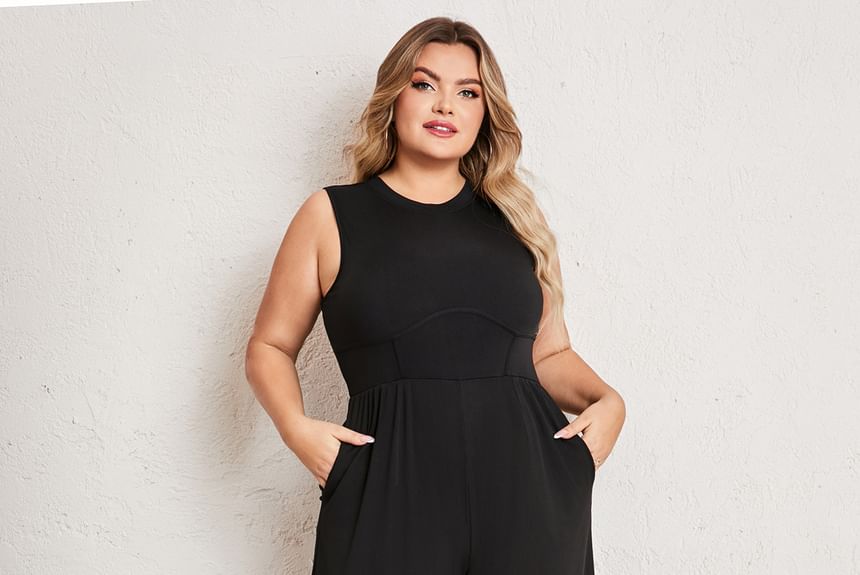 Double Crazy - Mouwloze effen jumpsuit