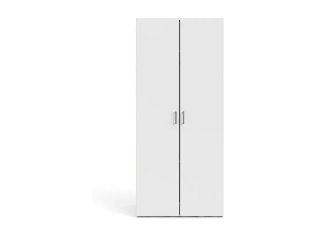 Garde-robe 2 portes Dsec, Meubles de chambre, Penderie de plain-pied, Placard à vêtements, 78x50 h175 cm, Blanc