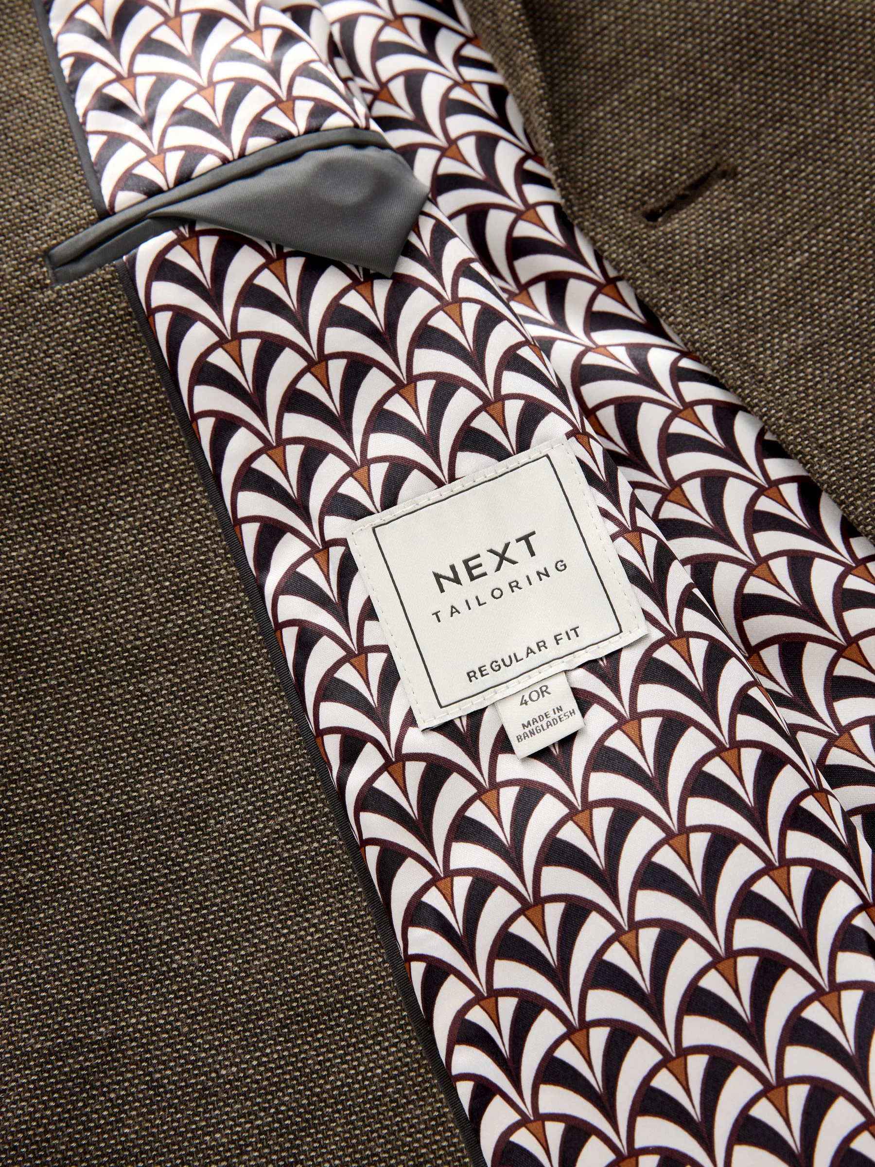 Bruin - Normale Pasvorm - Modieuze blazer met textuur