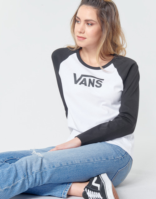Vans - FLYING V LS RAGLAN - Blanc / Noir