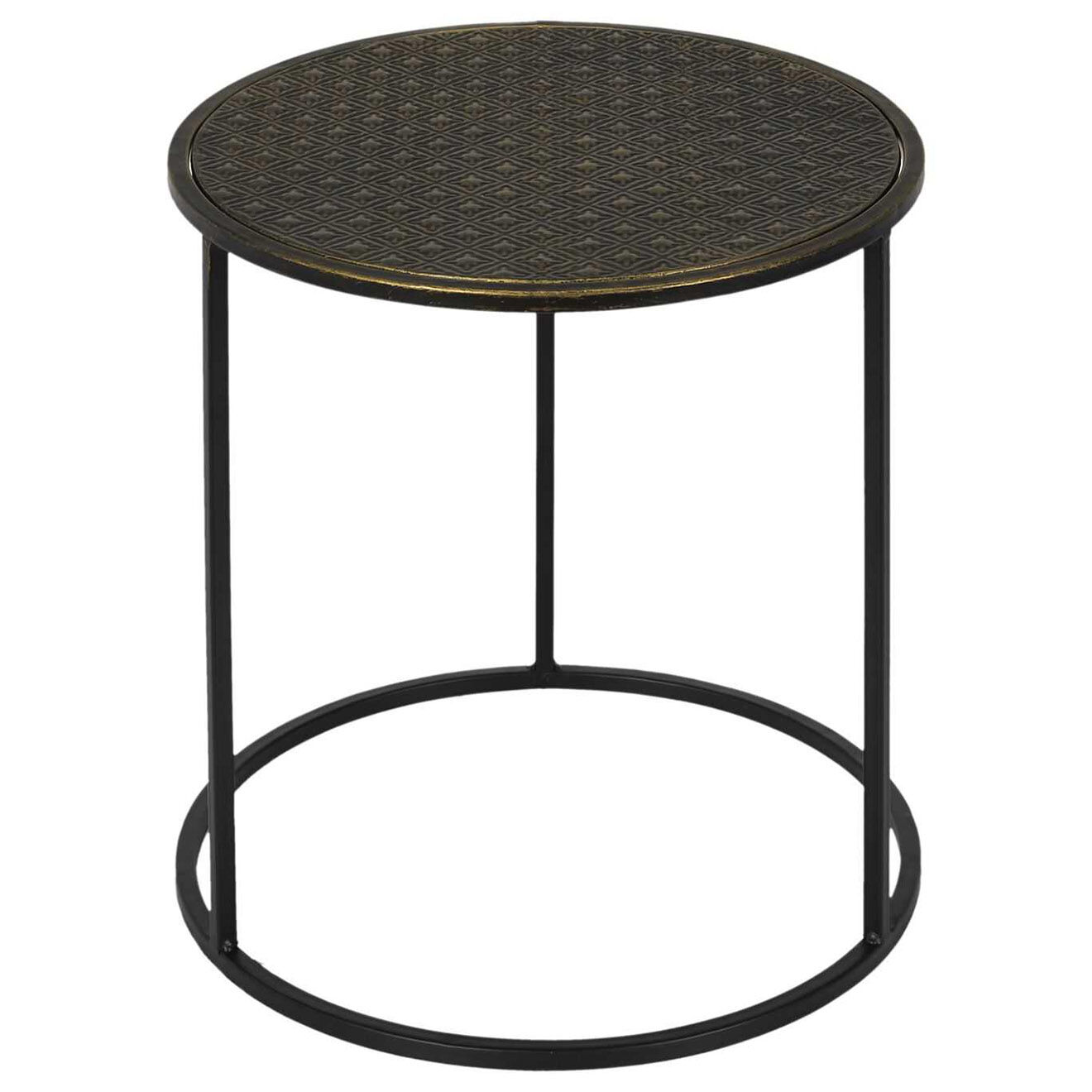 Home Deco Factory 2 Tables gigognes martelé Mirage noir/doré