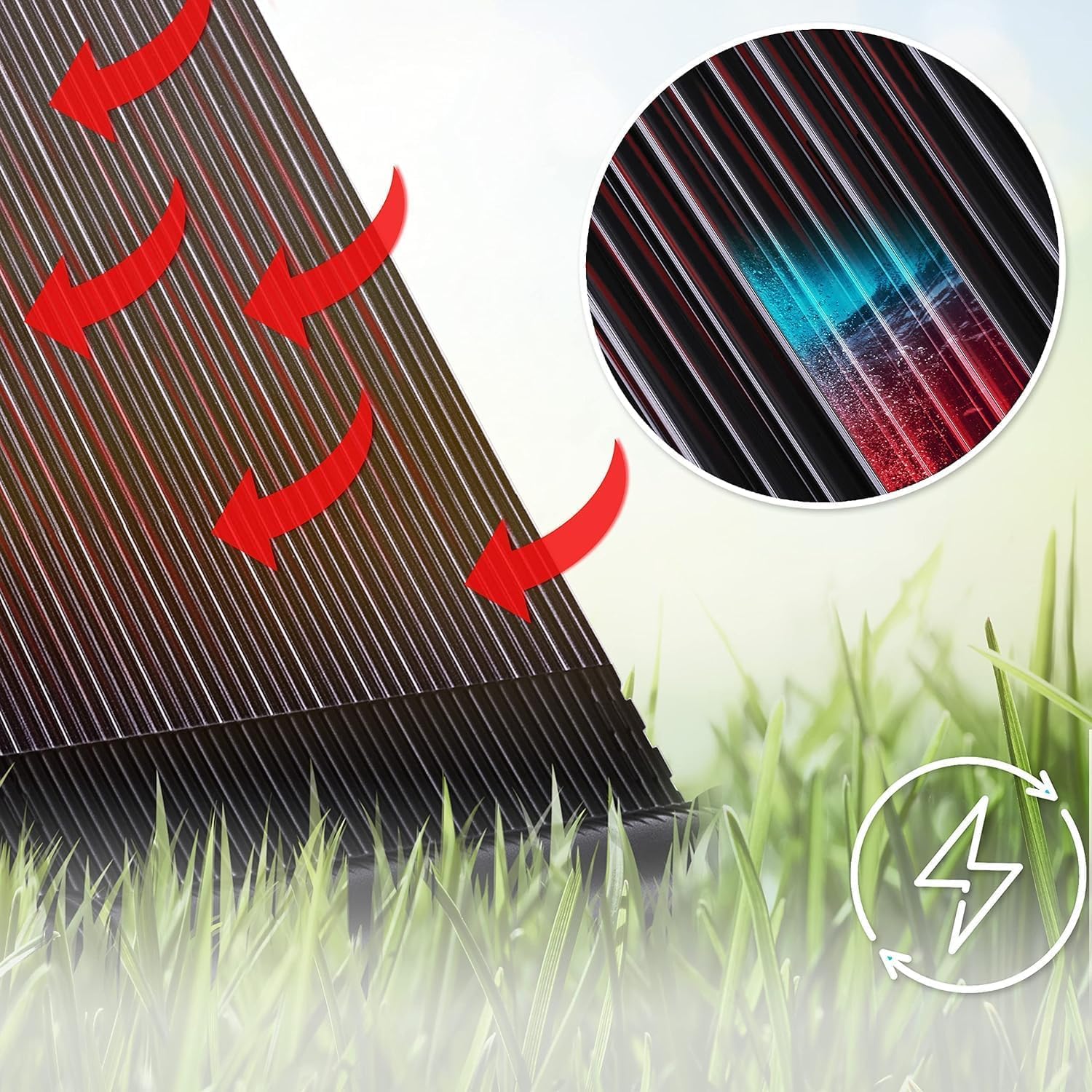 KESSER® Solarkollektor Poolheizung Warmwasser Heizung Solarheizung für Pools Schwimmbad l Beliebig erweiterbar l UV-beständiger Kunststoff (108 x 73 cm)