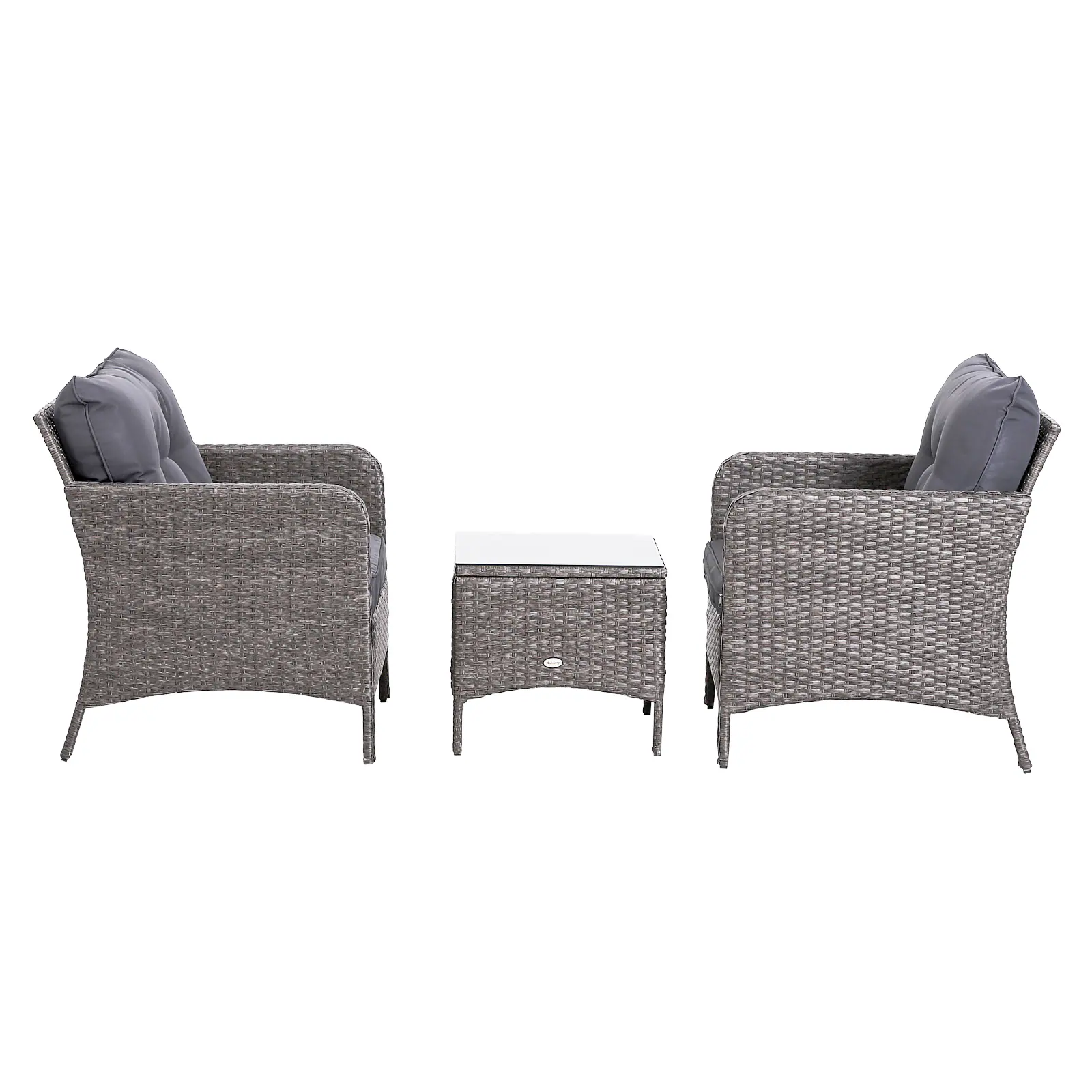Outsunny Rattan Sofagarnitur als 5-teiliges Set dunkelgrau