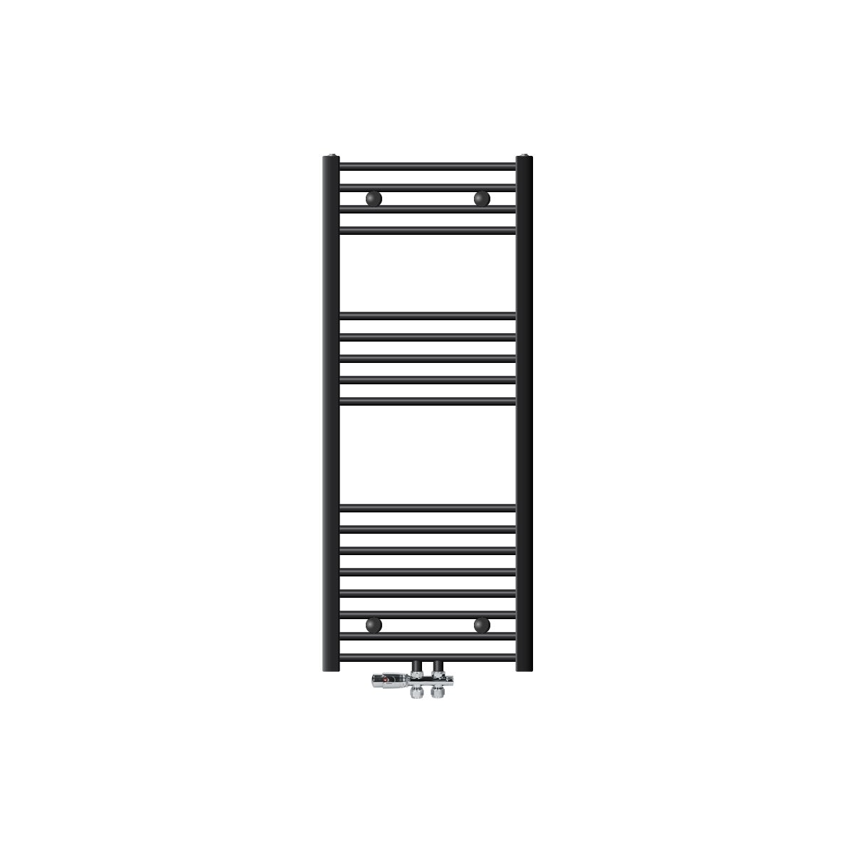 ECD Germany badkamerradiator, middenaansluiting, 500 x 1200 mm, antraciet, gebogen, met thermostaat en aansluitset, staande uitvoering, handdoekwarmer, handdoekdroger, handdoekradiator