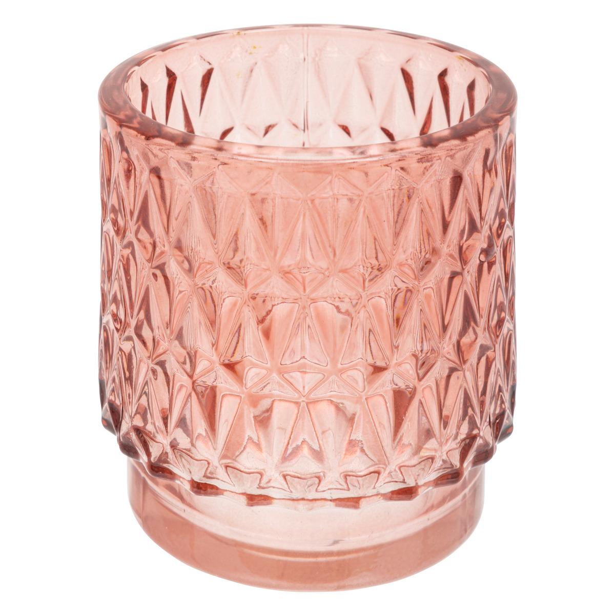 COFFRET PHOTOPHORE OUDY AVEC 4 BOUGIES ROSE
