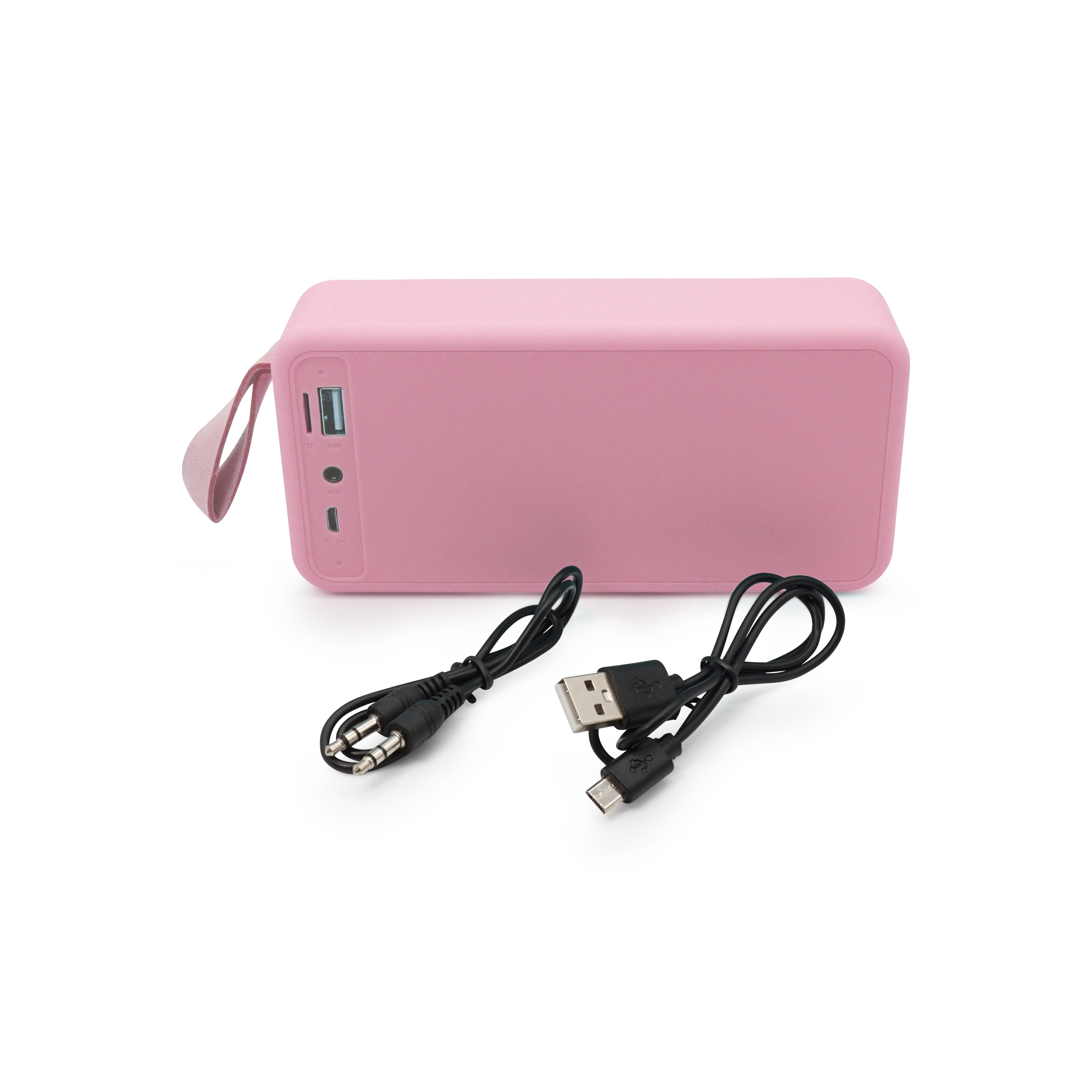 5W Bluetooth Lautsprecher Subwoofer FM Radio / Aux In / USB A / Micro SD Kartenslot   Schlaufe - Rosa