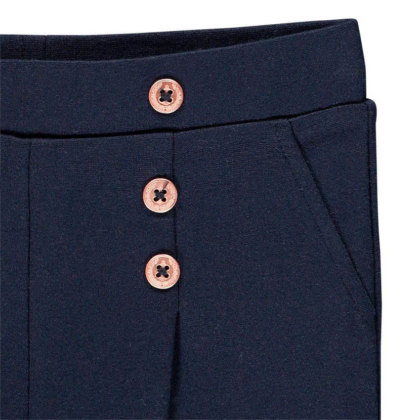 Legging uni pour bébé fille à boutons fantaisie - Bleu marine