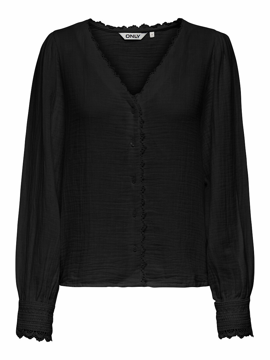SOMENTE<br>Blusa com decote em V e detalhes bordados