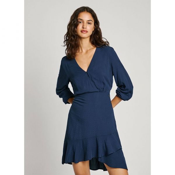 Pepe Jeans Vestido Curto De Manga Comprida Kendall Dulwich Blue L