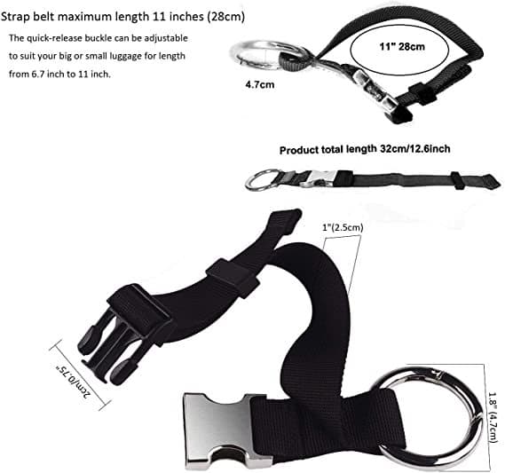 INF 2-pack sorte krokstropper i sinklegeringskarabin