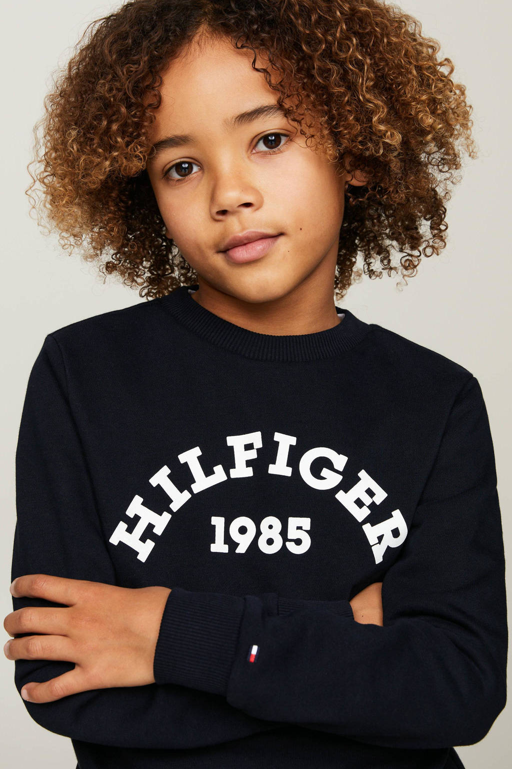 Tommy Hilfiger sweater met logo donkerblauw