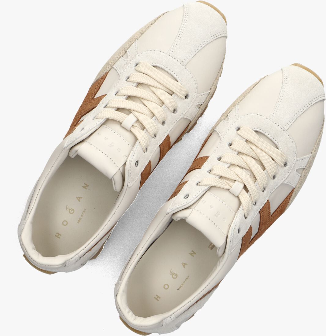 beige hogan lage sneakers h671 allacciato